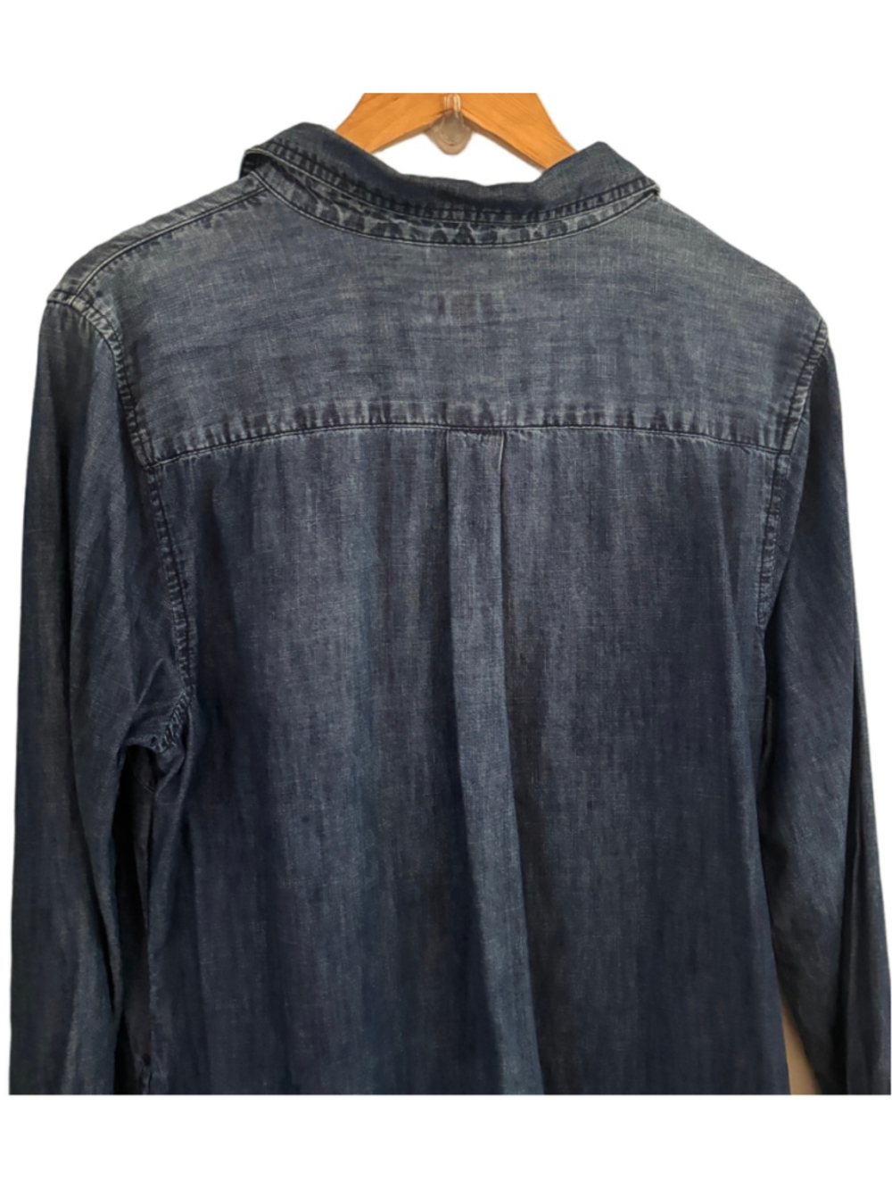 Merona med weight chambray l/s shirt dress w shirt tail hem WM XL classic - Picture 7 of 8